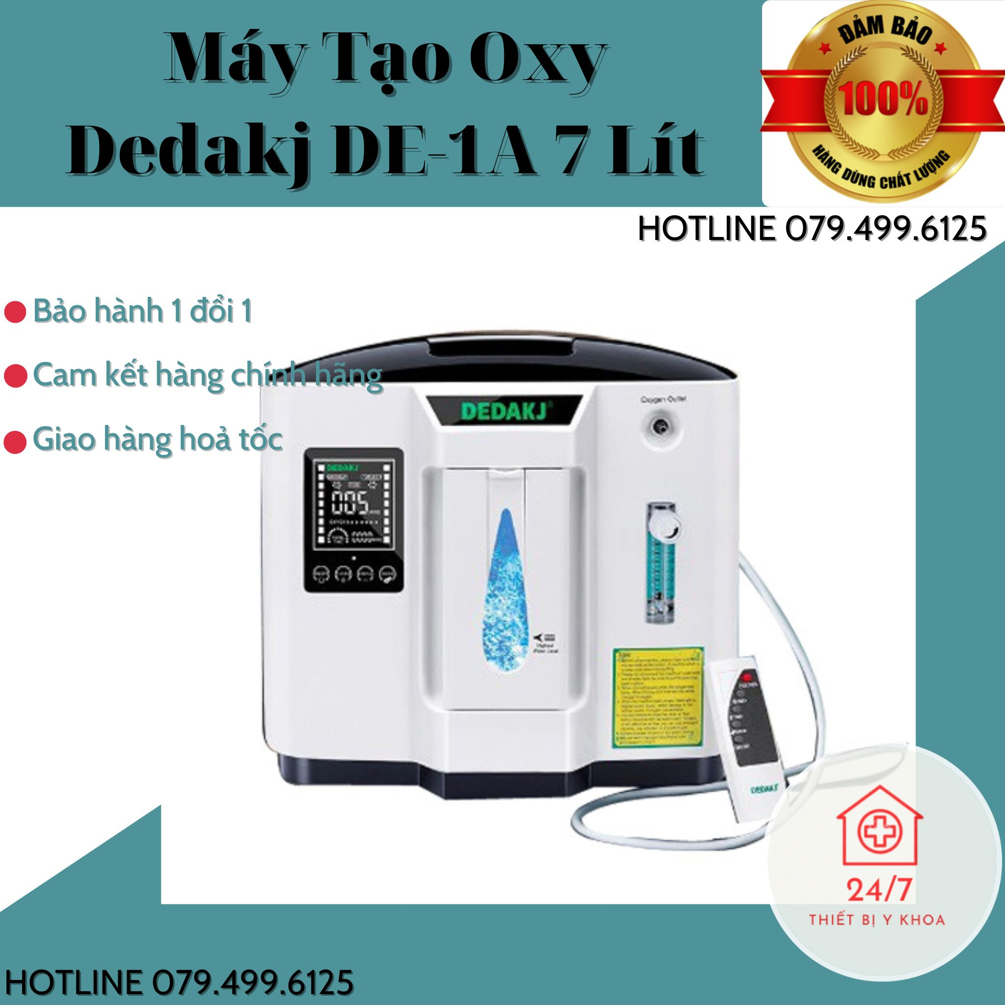 ⛔️GIÁ TỐT NHẤT‼️ Máy Tạo Oxy Y Tế Gia Đình DEDAKJ DE-1A 7 Lít - Chính Hãng Bao Đổi Trả