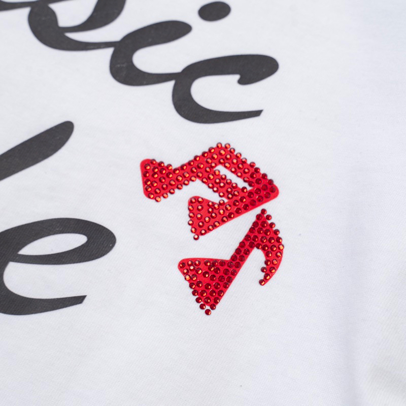 Áo thun BLISH - "MUSIC LIFE" White/Navy.