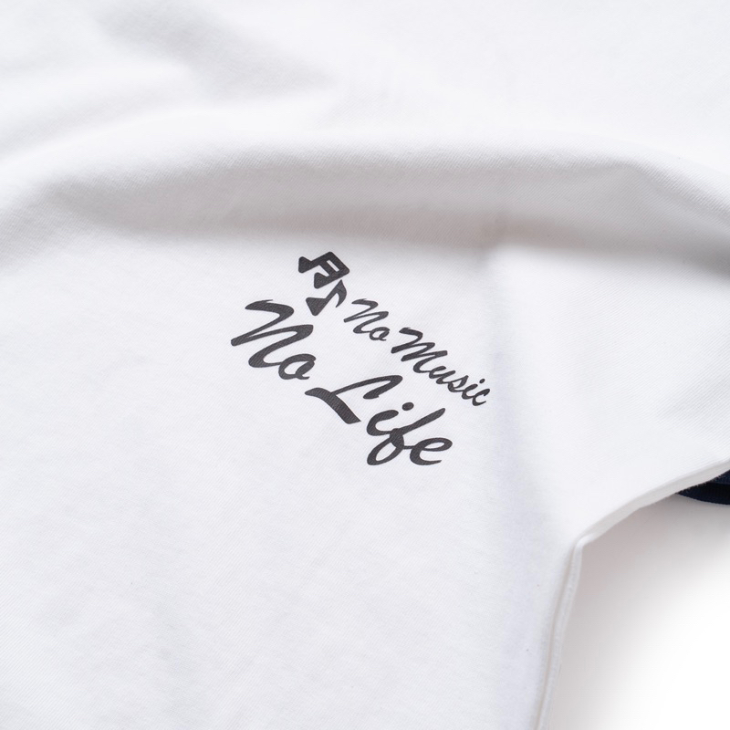 Áo thun BLISH - "MUSIC LIFE" White/Navy.