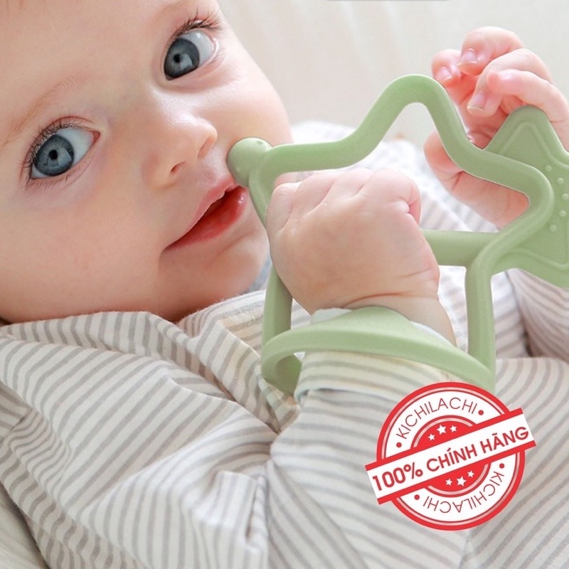 Gặm nướu silicon moyum - kichi ngôi sao, đồ chơi gặm nướu có quai cầm