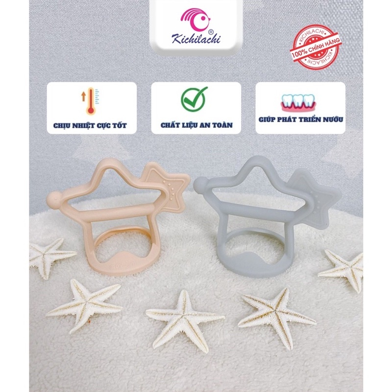Gặm nướu silicon moyum - kichi ngôi sao, đồ chơi gặm nướu có quai cầm