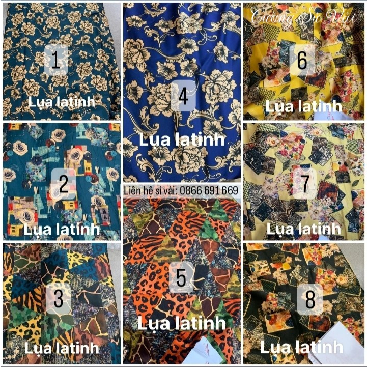 Vải Lụa Latin siêu sang, siêu mát, vải may mặc chuyên may áo, may bộ đồ, may đầm váy khổ ngang 1m50 CLIDSTORE 005