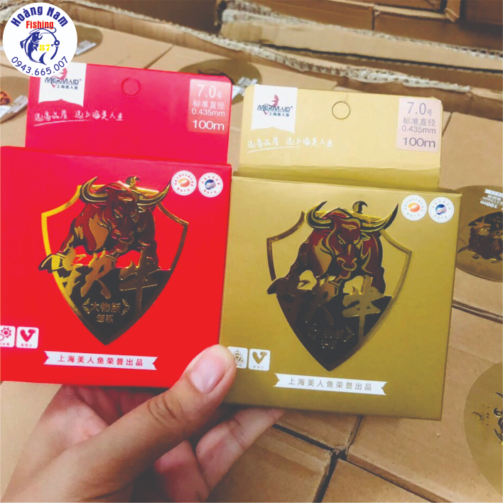 Cước trục, thẻo Thiết Ngưu cuộn 100m chính hãng. Dây câu cá săn hàng. Tải trọng lớn, bền dai. Đồ Câu Hoàng Nam