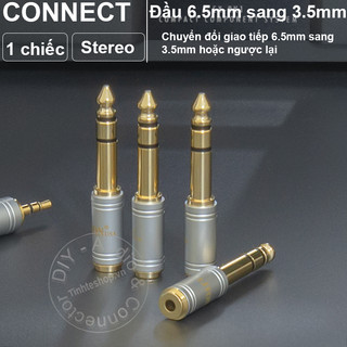 Đầu chuyển 3.5mm sang 6.5mm stereo gold 24K 1 chiếc - 1/4 to 1/8" stereo audio converter jack