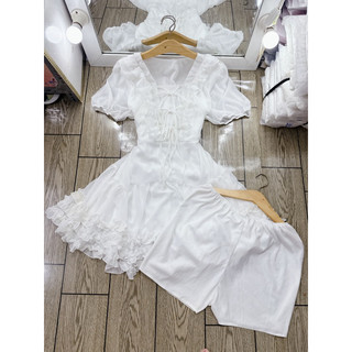 [Bigsize 60-85kg] Đầm voan 3 bèo