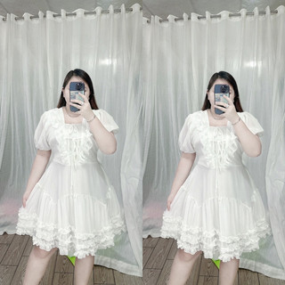 [Bigsize 60-85kg] Đầm voan 3 bèo