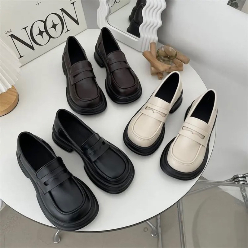 Giày oxford nữ độn đế 4cm chất da lì Haniva GD016