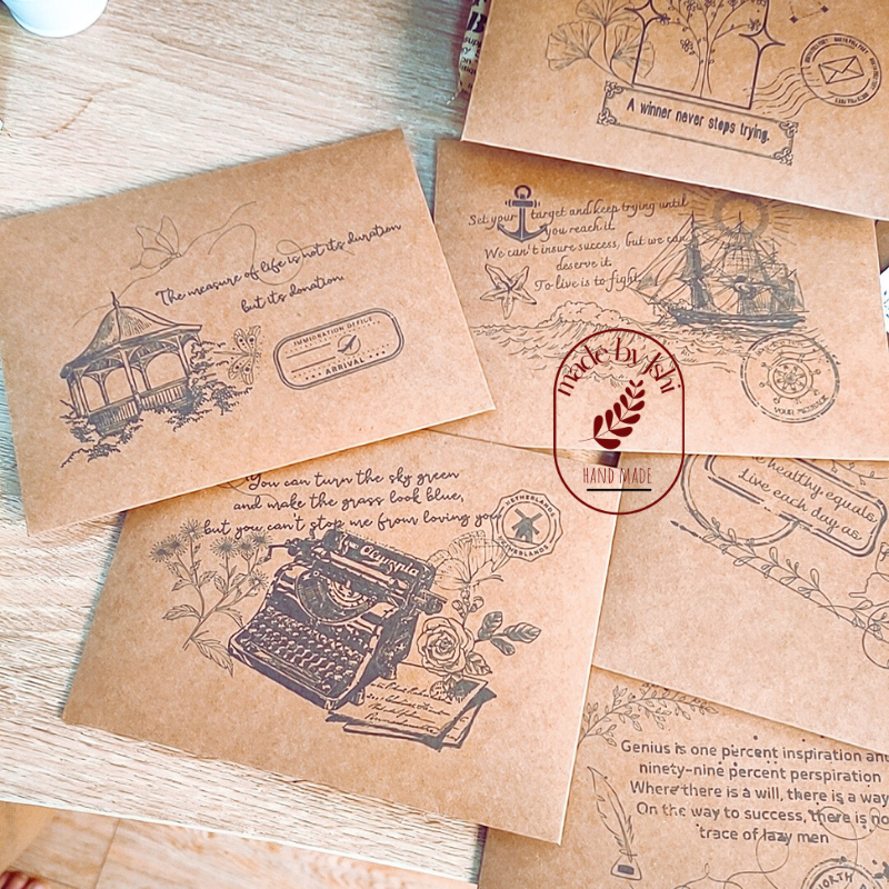 Thiệp giấy kraft vintage 07