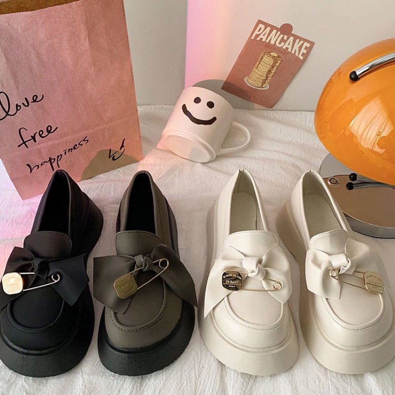 Giày búp bê oxford giá rẻ phong cách tiể thư xinh xắn phối nơ kim băng Haniva GD029