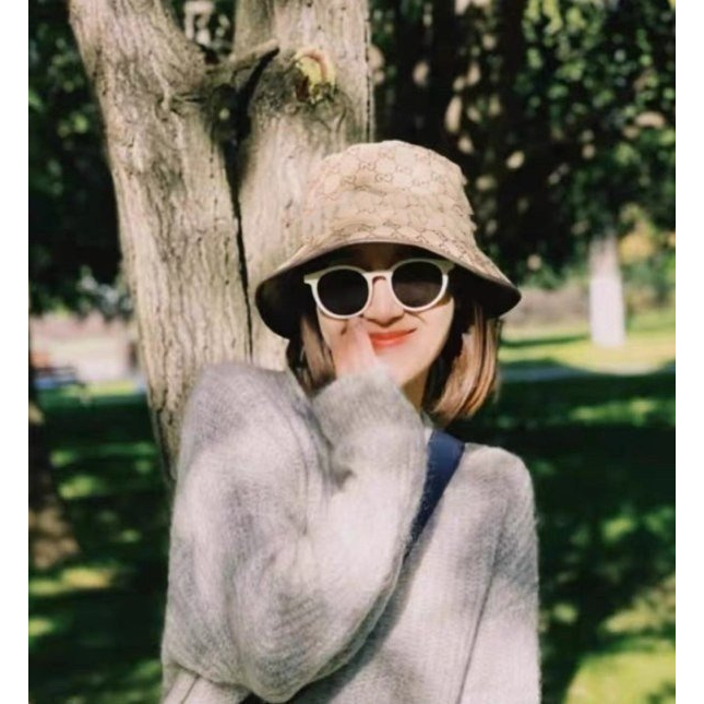 Mũ bucket thời trang GC05 Unisex cực hot nam nữ- GU THÊU NỔI ĐÔI VIỀN DA CAO CẤP