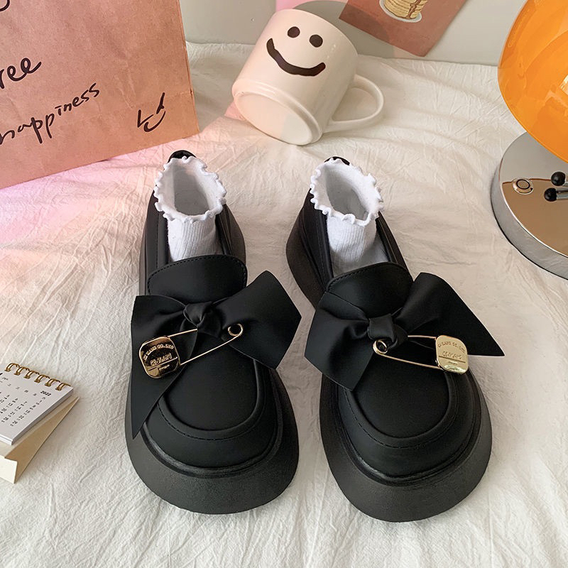 Giày búp bê oxford giá rẻ phong cách tiể thư xinh xắn phối nơ kim băng Haniva GD029