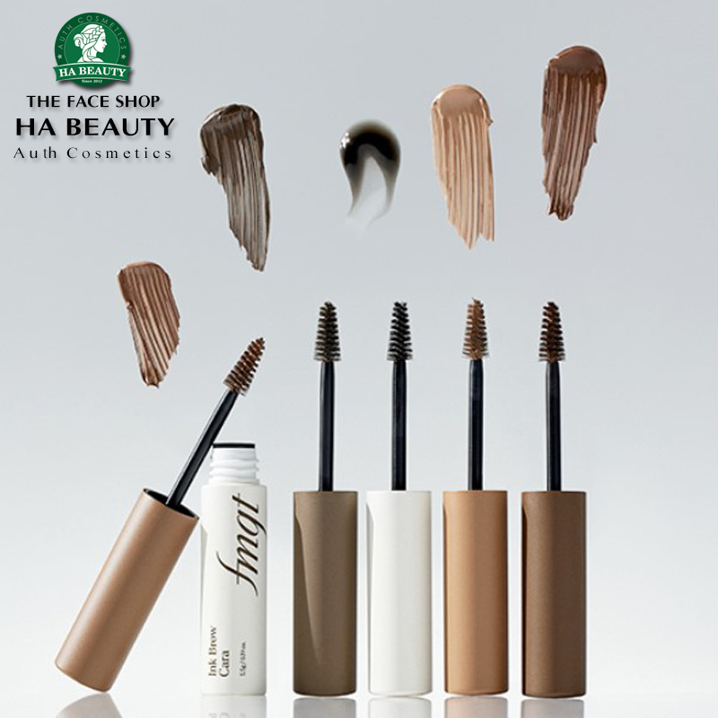 Mascara lông mày Thuần Chay VEGAN Nhiều màu Bền tông by THE FACE SHOP fmgt Ink Brow Longwear Cara 5.5g Hàn Quốc