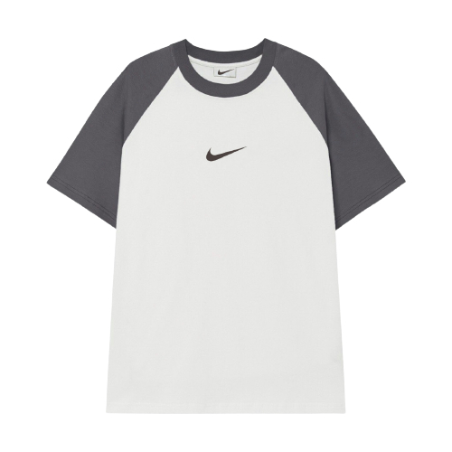 Áo thun Raglan Nike phối tay unisex thời trang basic tee phông trơn nam nữ tay lỡ oversize form rộng Loix