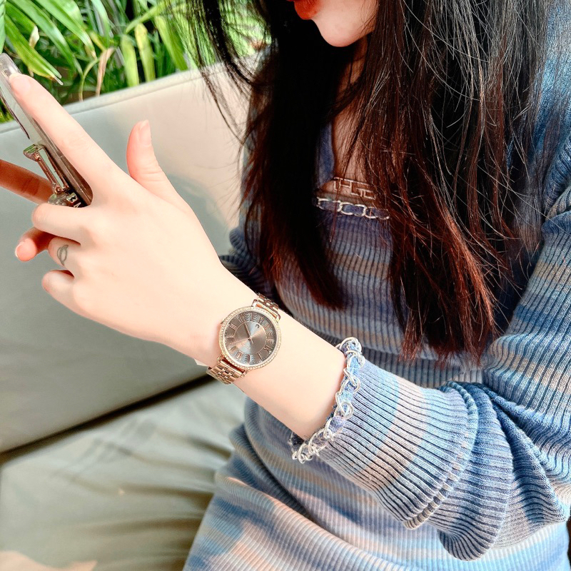 Đồng hồ Nữ Fossil ES4723 mặt đen dây rosegold