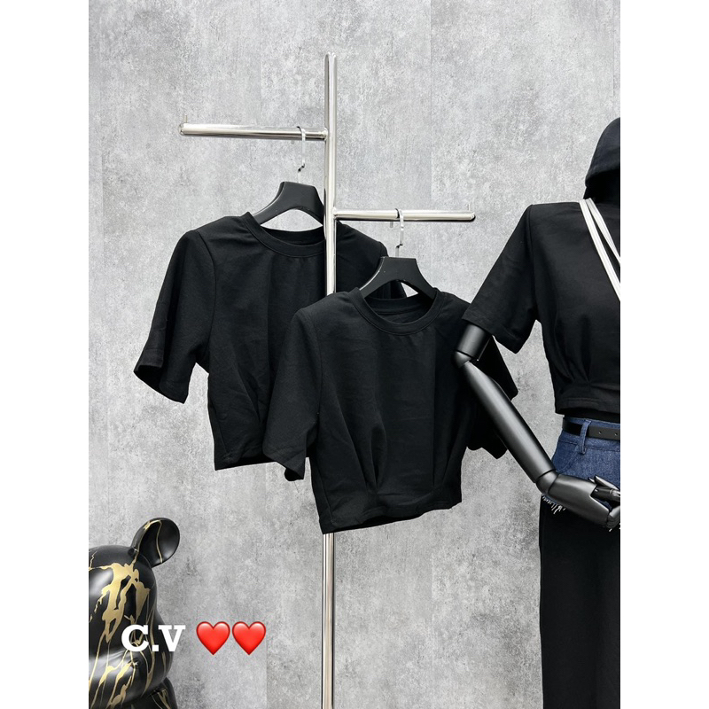 Set Áo Đen Mix Chân Váy Bò Cạp Jean Kèm Đai - Hàng Loại 1