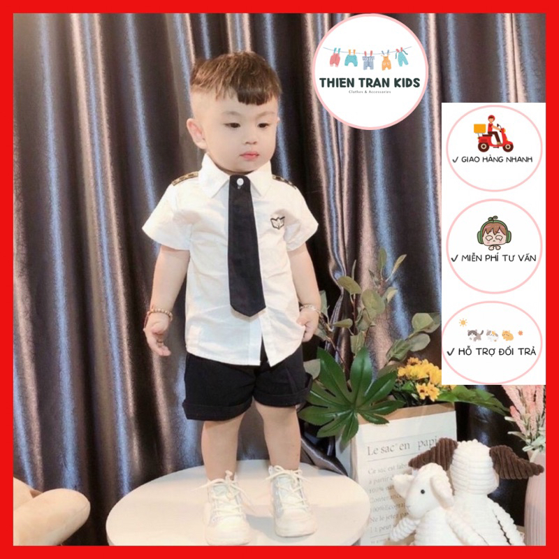 Set Công Tử phi công cho bé trai mặc đi học, đi chơi, thôi nôi, sinh nhật (8-20kg)