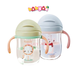 Bình Tập Uống Nước Sữa Cho Bé Kichi 220ml Nhựa Tritan Có Van Chống Săc