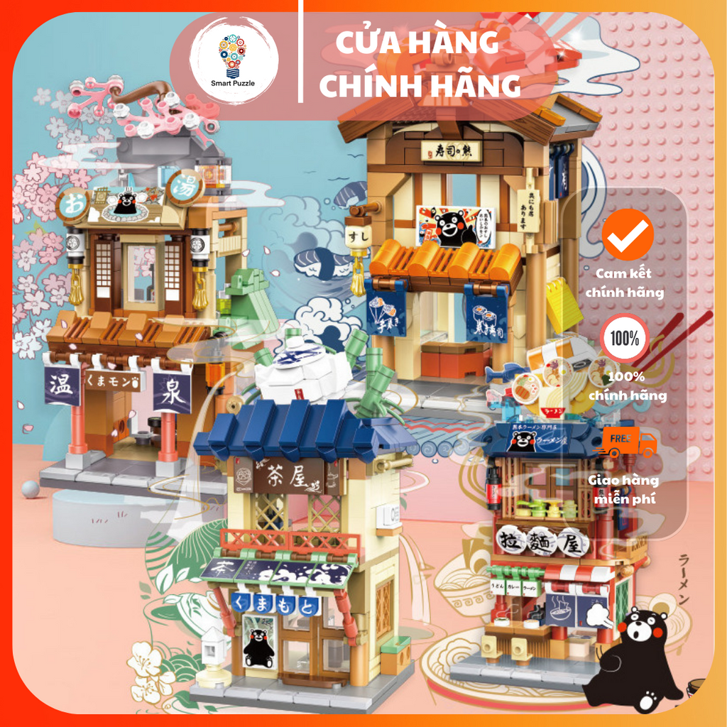 Mô Hình non Lego Nhà Gấu Kumamon Mô Hình Lắp Ráp Mô Hình Trang Trí Mô Hình Decor Cao Cấp Mô Hình Quà Tặng
