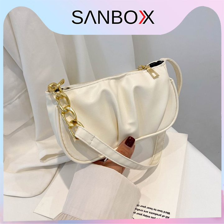 Túi xách nữ công sở kẹp nách kiểu xếp ly cá tính Sanbox Shop thời trang hàng hiệu giá rẻ