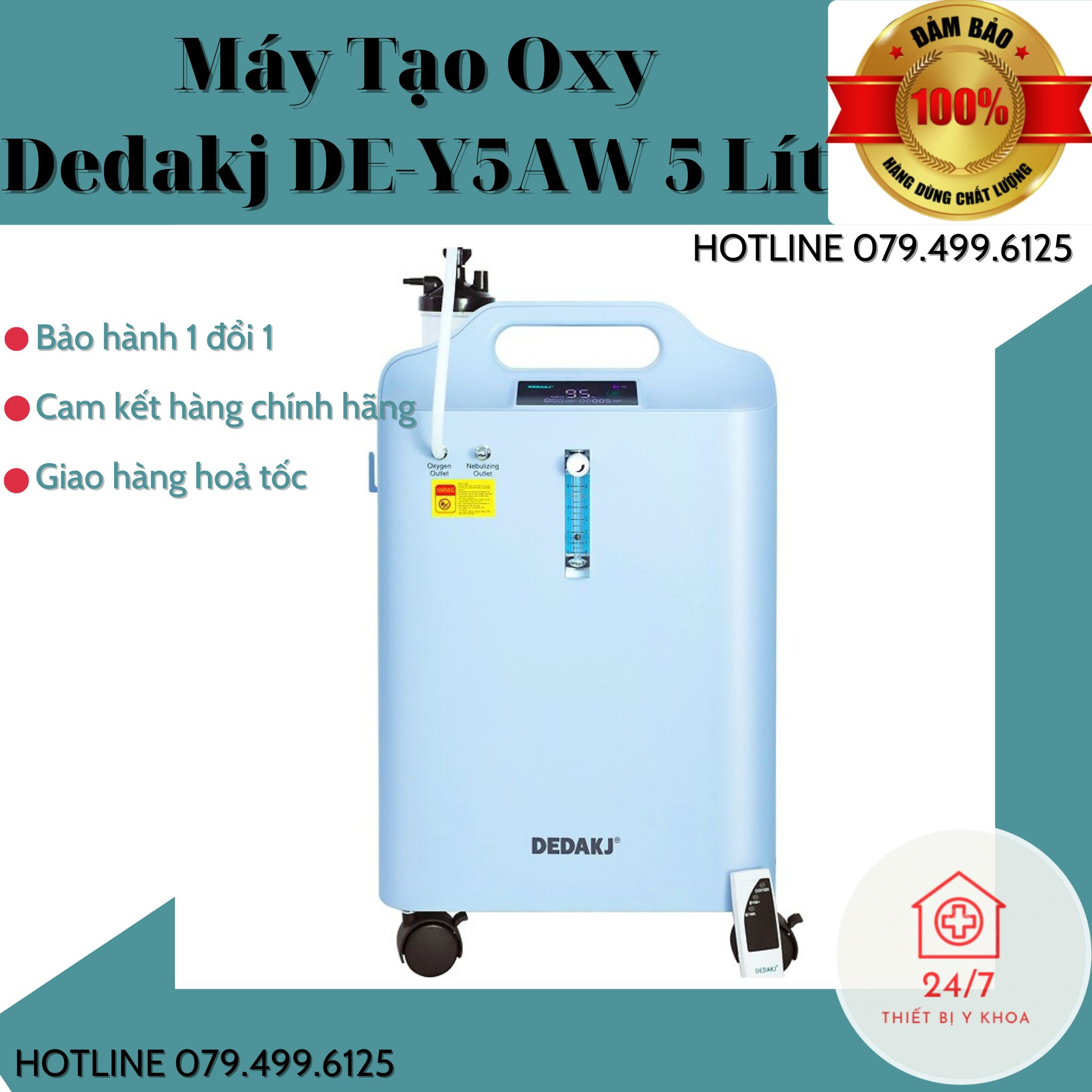 ⛔️GIÁ XẢ KHO❗️Máy Tạo Oxy Chuẩn Bệnh Viện DEDAKJ DE-Y5AW 5 Lít - Chính Hãng Bao Đổi Trả