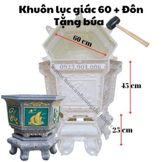 Khuôn đúc chậu cảnh Lục Giác 60 kèm chân Đôn Kỷ