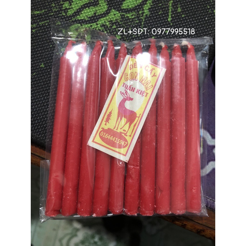 Nến Thắp Hương Đỏ Bé 9cm (Vỉ 10 Cây)