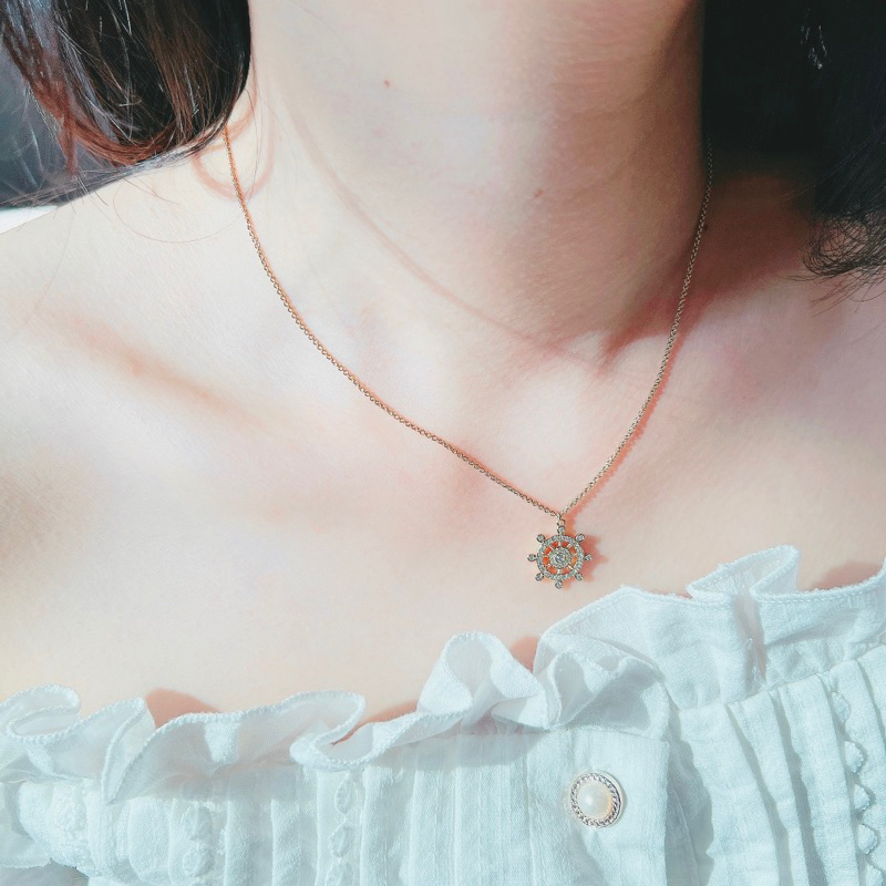 Dây chuyền Swarovski Ocean shipswheel màu gold