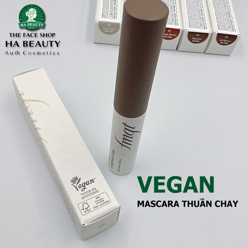 Mascara lông mày Thuần Chay VEGAN Nhiều màu Bền tông by THE FACE SHOP fmgt Ink Brow Longwear Cara 5.5g Hàn Quốc