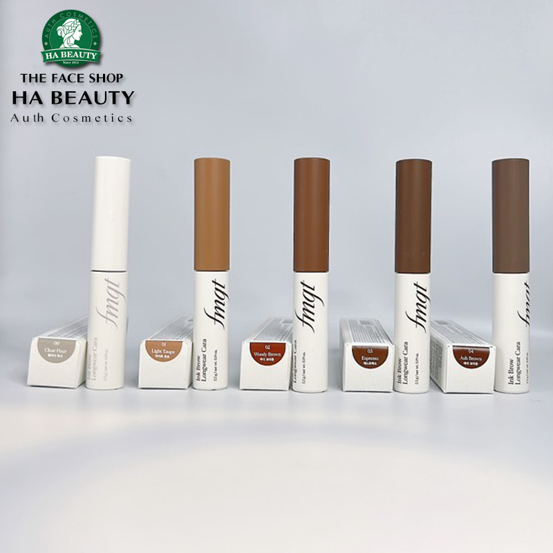 Mascara lông mày Thuần Chay VEGAN Nhiều màu Bền tông by THE FACE SHOP fmgt Ink Brow Longwear Cara 5.5g Hàn Quốc