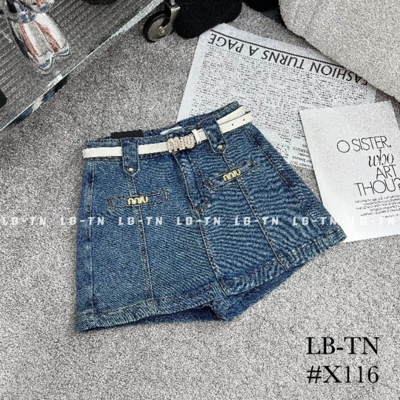 Quần váy jeans miu kèm đai hàng QCL1