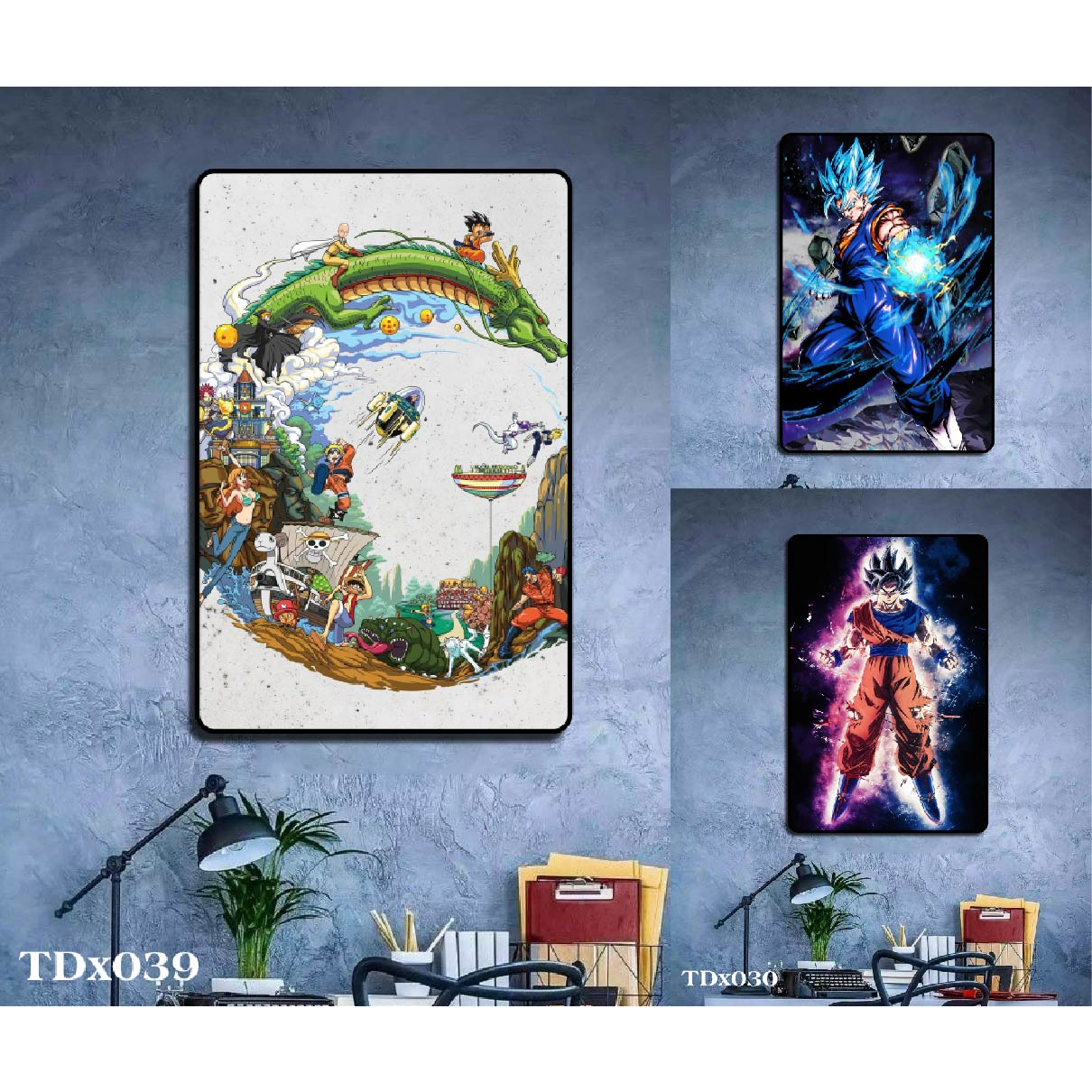 Tranh tráng gương loại cao cấp songoku dragon ball 60x40cm như video