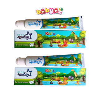 Kem Đánh Răng Trẻ Em Aqustar 45g Hương Cam Và Dâu An Toàn Cho Bé Công Nghệ Korea