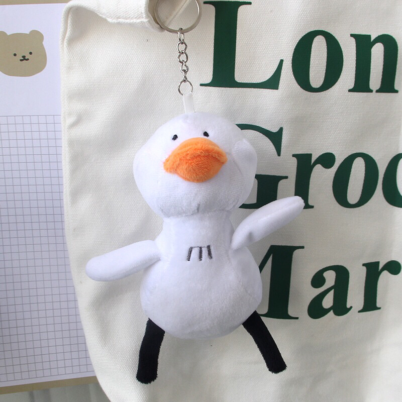 Móc khoá vịt trắng nhồi bông trang trí balo,túi xách,đồ dùng cá nhân