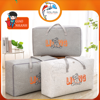 Túi Đựng Chăn Màn Xinh Xắn Dol.phil Store Túi Vải Đựng Đồ Có Dây Kéo 2 Chiều In Họa Tiết Đẹp Sắc Nét Tiện Dụng