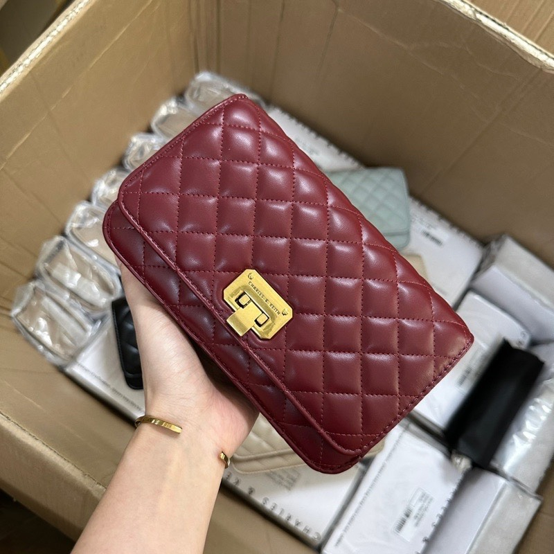 VIP 02- Túi Xách Nữ CNK Khoá Gập Ô Trám Hàng Đẹp Size 20 Hàng Loại 1