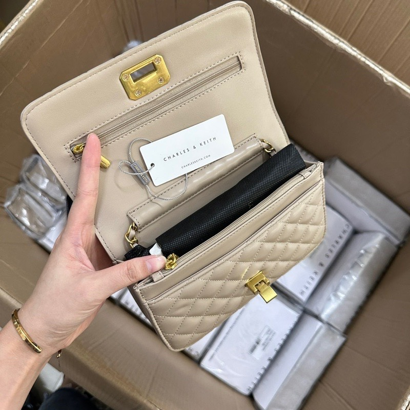 VIP 02- Túi Xách Nữ CNK Khoá Gập Ô Trám Hàng Đẹp Size 20 Hàng Loại 1