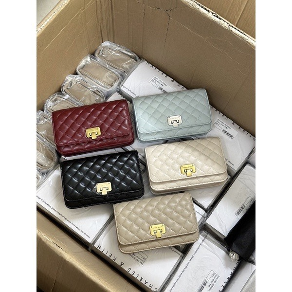 VIP 02- Túi Xách Nữ CNK Khoá Gập Ô Trám Hàng Đẹp Size 20 Hàng Loại 1