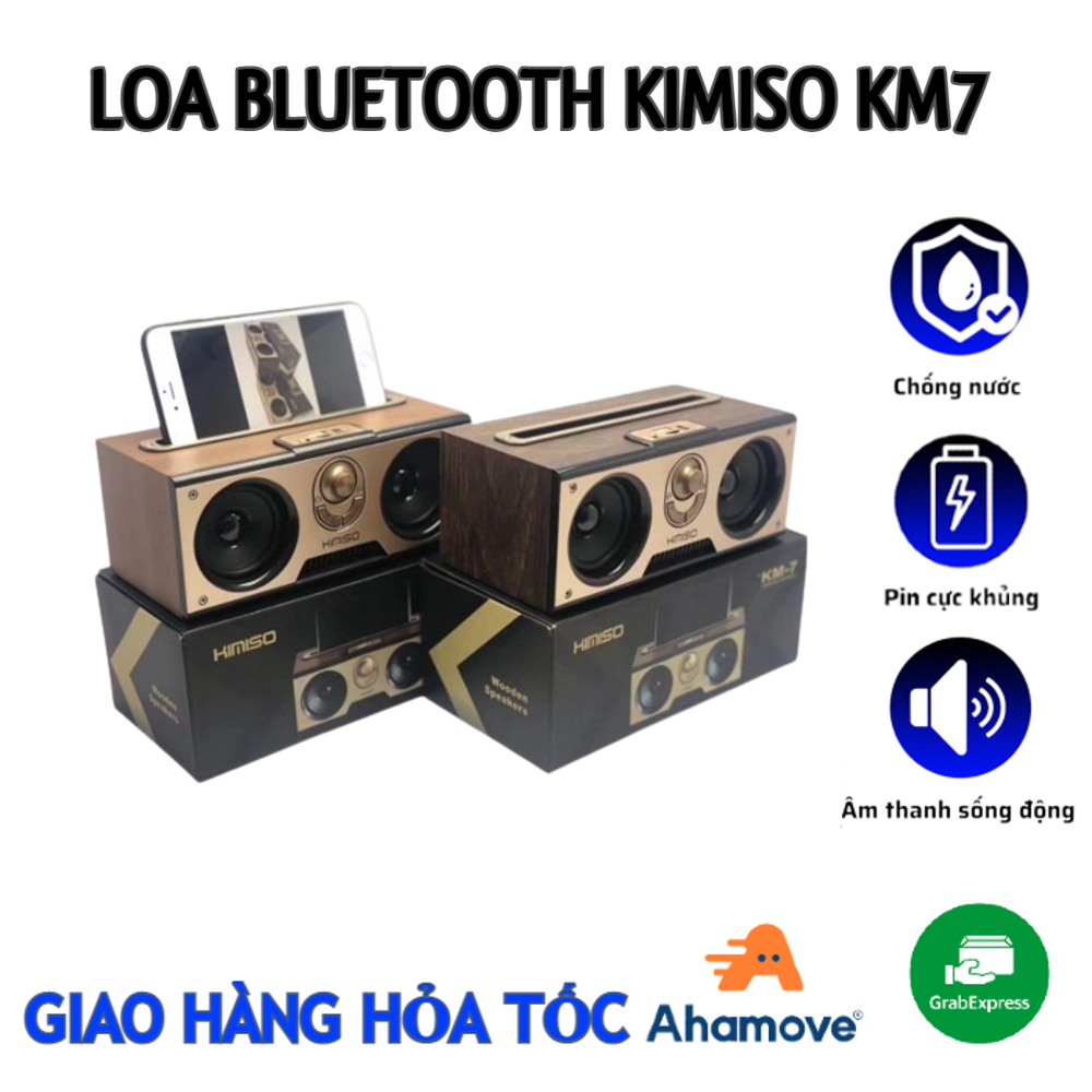 Loa Bluetooth cao cấp KIMISO KM-7, Bass Trầm Cực Tốt, Nghe Rất Hay, Công Suất Lớn, Kiêm Giá Đỡ Điện Thoại - BH 12 Tháng