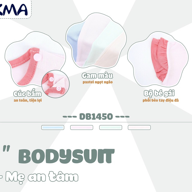 Dokma - Body Cộc Tay cài vai vải Bamboo mềm mại cho bé trai, bé gái từ 1 đến 9 tháng