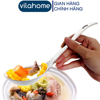 Muỗng canh inox vilahome, muôi vá múc canh lòng sâu có lỗ treo. mui cong 23.5 cm hcc no.365