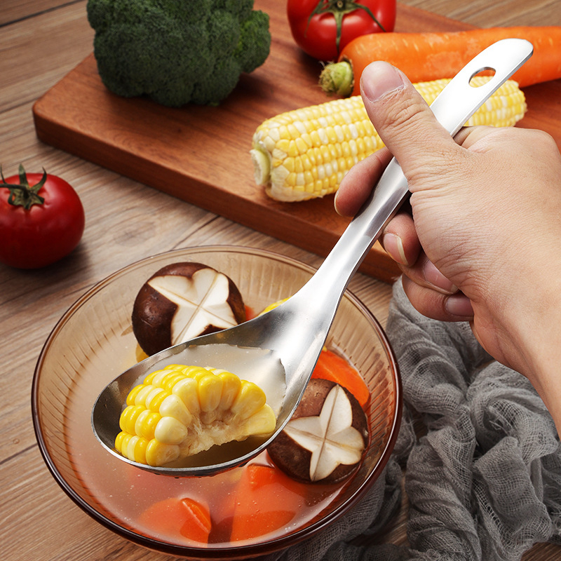 Muỗng Canh Lòng Sâu Inox VilaHome, Chất Liệu Inox Cao Cấp, Cán Mui Cong 23.5 cm HCC