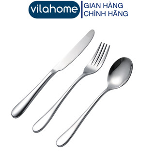 Dao Thìa Dĩa Inox Cao Cấp Vilahome, Chất Liệu Inox Dày Sáng Bóng. Dụng Cụ Ăn Bít Tết Sang Trọng