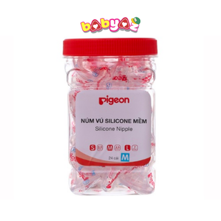 Núm Vú Pigeon Cổ Hẹp Hủ 24 Núm Ti Cho Bé Tiêu Chuẩn Dùng Cho Bình Sữa Cổ Hẹp