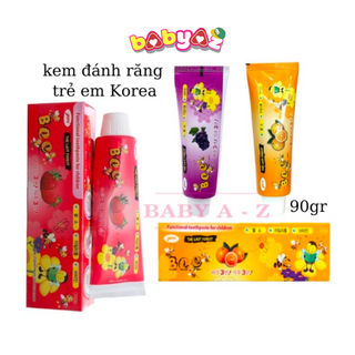 Kem đánh răng trẻ em bee hàn quốc 90gr kem đánh răng cho bé hương cam dâu nho