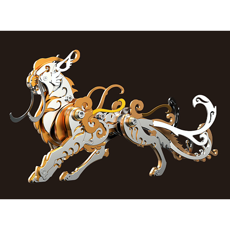 Mô Hình Lắp ghép 3d Kim Loại dùng vít tứ linh_ long lân quy phượng