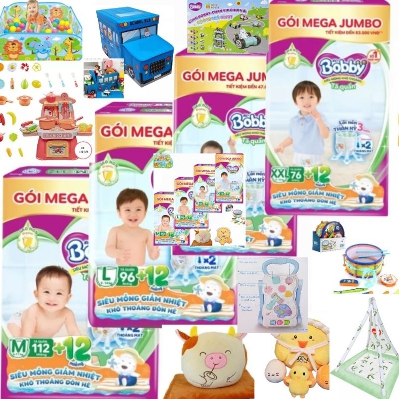 KÈM QUÀ. TÃ QUẦN BOBBY MEGA JUMBO M112+8.L96+8.XL84+8.XXL76+8. DATE 2027