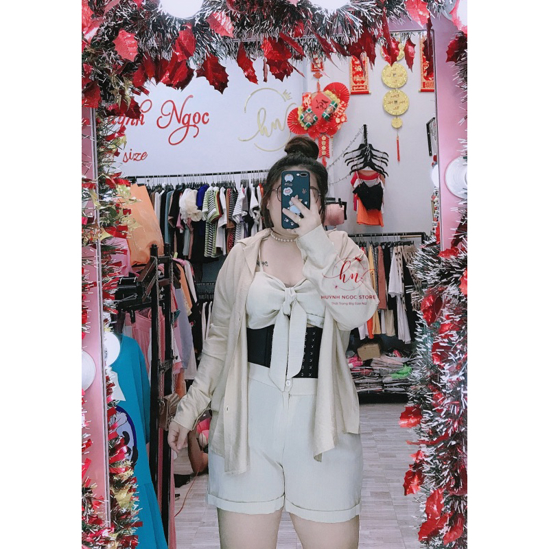 BIG SIZE  Set Đùi Sơ Mi Đi Biển 3 Món 60-90kg