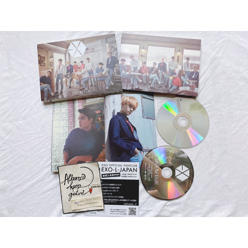 Exo album Nhật Love me right đã khui seal, gồm CD DVD và mini photobook như hình.