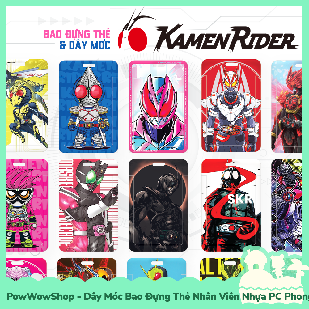 [Sẵn VN - Hỏa Tốc] Dây Đeo Thẻ / Bao Thẻ Nhân Viên Nhựa ABS Phong Cách Anh Hùng Siêu Nhân Dế Kamen Rider