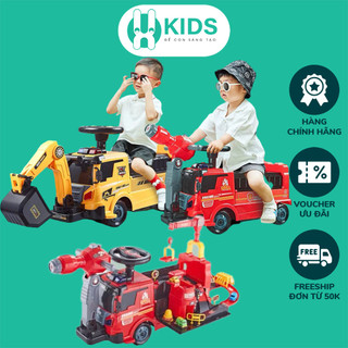 Xe chòi chân scooter hình ô tô cứu hoả, máy xúc cẩu X KIDS biến hình thông minh thành đường đua cao cấp cho bé